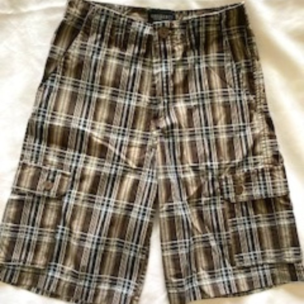Gioberti Brown Striped Cargo Shorts - Boys